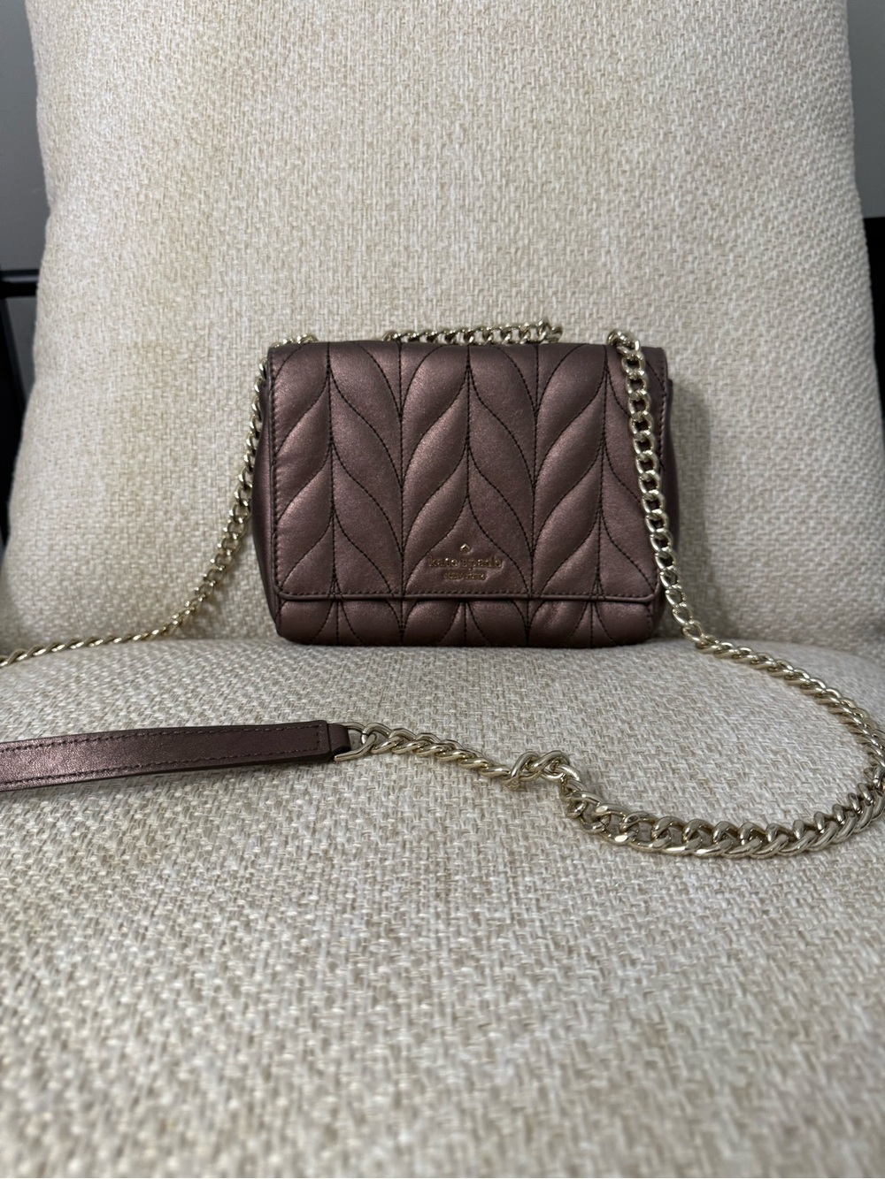 kate spade Metallic Rose Quilted Chain Crossbody